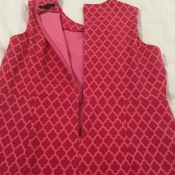 Lands’ End Ponte Sheath Pink Magenta Sleeveless Dress 2 Pockets, Size 16 - Picture 10 of 15